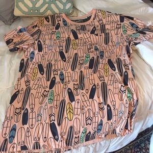 Free Planet Surf Board Tee